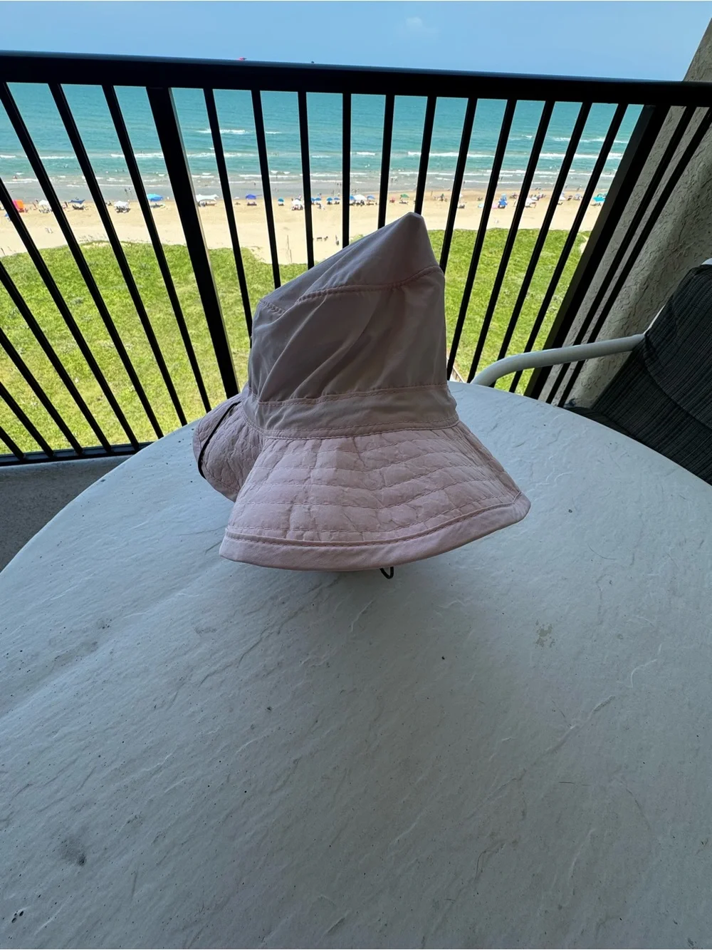 Outdoor Cap, Light Pink, Quilted Wide-Brim Sun Hat